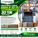 Mesin Press Hidrolik Baler Limbah Kaleng, Kardus, Sabut Kelapa 30 Ton Agrowindo AGR-HDR30