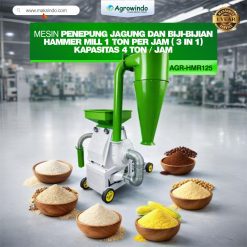 Mesin Penepung Jagung Dan Biji-Bijian Hammer Mill 1 Ton Per Jam AGR-HMR125