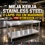 Meja Kerja Stainless Steel 2 Lapis 150 cm Maksindo MKS-WTS150