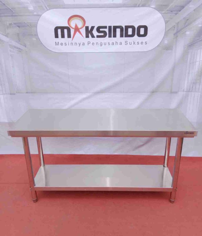 Meja Kerja Stainless Steel 2 Lapis 150 cm Maksindo MKS-WTS150 - Gambar 8