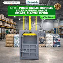 Mesin Press Limbah Hidrolik Baler Kardus, Sabut Kelapa, Plastik 10 Ton Agrowindo AGR-HDR10