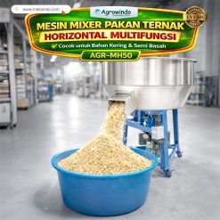Mesin Mixer Pakan Ternak Horizontal Serbaguna (Bahan Kering dan Semi Basah) Agrowindo AGR-MH50