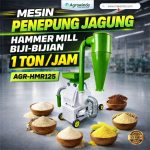 Mesin Penepung Jagung Dan Biji-Bijian Hammer Mill 1 Ton Per Jam AGR-HMR125