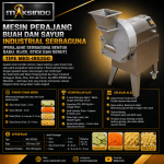 Mesin Perajang Buah dan Sayur Industrial Serbaguna (Dadu, Slice, Stick dan Serut) MKS-IRS350