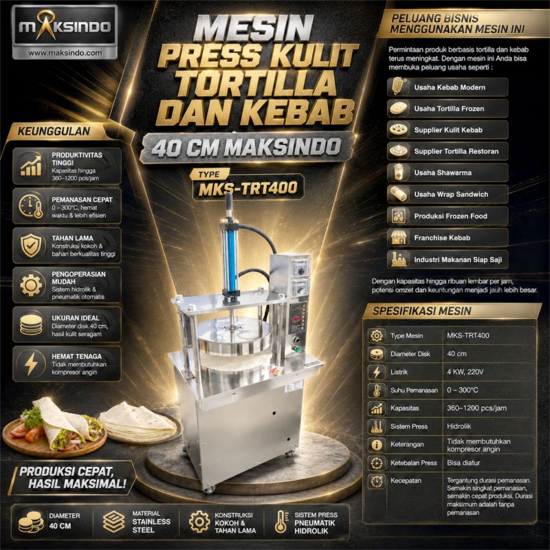 Mesin Press Kulit Tortilla dan Kebab 40 cm Maksindo Type MKS-TRT400 - Gambar 10
