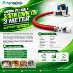 Mesin Flexible Screw Conveyor 3 Meter Untuk Memindah Tepung dan Biji-Bijian Agrowindo AGR-FS03