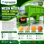 Mesin Mixer Pakan Ternak (Ribbon Mixer) Serbaguna 350 Kg Agrowindo AGR-MPT350