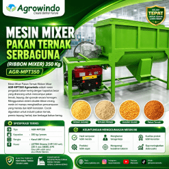 Mesin Mixer Pakan Ternak (Ribbon Mixer) Serbaguna 350 Kg Agrowindo AGR-MPT350