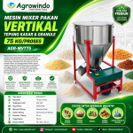 Mesin Mixer Pakan Vertikal Tepung Kasar & Granule 75 kg/proses Agrowindo AGR-MVT75
