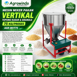 Mesin Mixer Pakan Vertikal Tepung Kasar & Granule 75 kg/proses Agrowindo AGR-MVT75