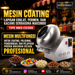 Mesin Coating Lapisan Coklat, Permen, dan Kacang Serbaguna Maksindo Type MKS-CO300