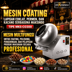 Mesin Coating Lapisan Coklat, Permen, dan Kacang Serbaguna Maksindo Type MKS-CO300