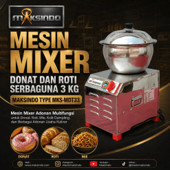 Mesin Mixer Donat dan Roti Serbaguna 3 Kg Maksindo Type MKS-MDT33