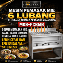 Pemasak Pasta Gas dengan Bain Marie (6 Keranjang) MKS-PCBM6