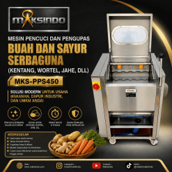 Mesin Pencuci dan Pengupas Buah dan Sayur Serbaguna (Kentang, Wortel, Jahe, dll) MKS-PPS450
