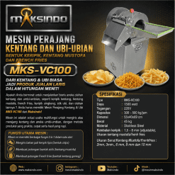 Mesin Perajang Kentang dan Ubi-Ubian Bentuk Keripik, Kentang Mustofa dan French Fries (MKS-VC100)