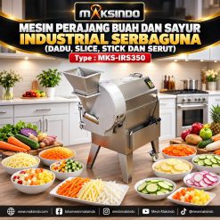 Mesin Perajang Buah dan Sayur Industrial Serbaguna (Dadu, Slice, Stick dan Serut) MKS-IRS350