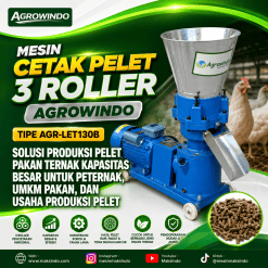 Mesin Cetak Pelet 3 Roller Agrowindo Type AGR-LET130B