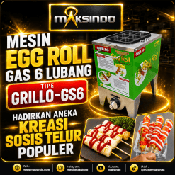 Mesin Egg Roll Gas 6 Lubang GRILLO-GS6