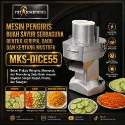 Mesin Pengiris Buah Sayur Serbaguna Bentuk Keripik, Dadu dan Kentang Mustofa Maksindo MKS-DICE55