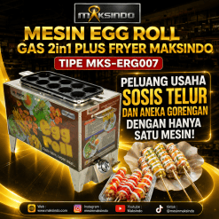 Mesin Egg Roll Gas 2in1 Plus Fryer ERG007 Maksindo