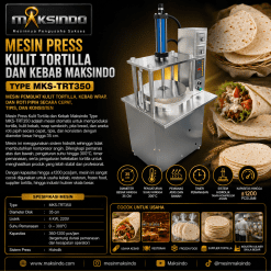 Mesin Press Kulit Tortilla dan Kebab Maksindo Type MKS-TRT350