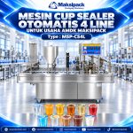 Mesin Cup Sealer Otomatis 4 Line untuk Usaha AMDK Maksipack MSP-CS4L