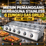 Pemanggang Serbaguna Full Stainless – Gas BBQ Grill 6 Tungku