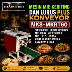 Mesin Mie Keriting dan Lurus Plus Konveyor Maksindo MKS-MKRT60