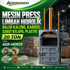 Mesin Press Limbah Hidrolik Baler Kaleng, Kardus, Sabut Kelapa, Plastik 20 Ton Agrowindo AGR-HDR20