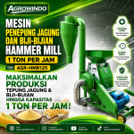 Mesin Penepung Jagung Dan Biji-Bijian Hammer Mill 1 Ton Per Jam AGR-HMR125