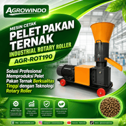 Mesin Cetak Pelet Pakan Ternak Industrial Rotary Roller Agrowindo AGR-ROT190