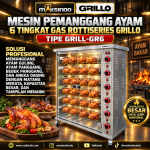 Mesin Pemanggang Ayam Gas 6 Tingkat Rottiseries GRILL-GR6