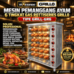 Mesin Pemanggang Ayam Gas 6 Tingkat Rottiseries GRILL-GR6