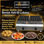 Mesin Gas Waffle Bentuk Hati 50 Lubang MKS-HSW50G