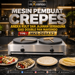 Mesin Crepes Gas Double Pan MKS-DE8AX2