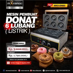Mesin Pembuat Donut Listrik 6 Lubang MKS-DN60