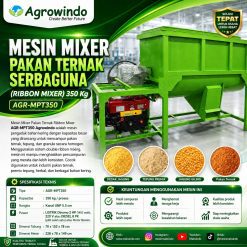 Mesin Mixer Pakan Ternak (Ribbon Mixer) Serbaguna 350 Kg Agrowindo AGR-MPT350