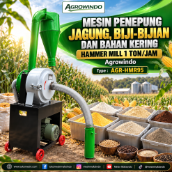 Mesin Penepung Biji-Bijian dan Bahan Kering Hammer Mill 1 ton/jam AGR-HMR95 – Agrowindo