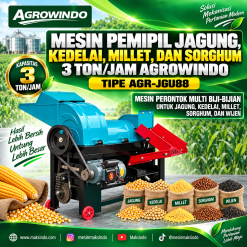 Mesin Pemipil Jagung, Kedelai, Millet, dan Sorghum 3 Ton/Jam Agrowindo AGR-JGU88