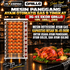 Mesin Pemanggang Ayam Gas 9 Tingkat Rottiseries GRILL-GR9