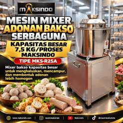 Mesin Mixer Adonan Bakso Serbaguna Kapasitas Besar 7,5 Kg/Proses Maksindo MKS-R25A