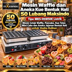 Mesin Waffle Bentuk Hati 50 Lubang MKS-HSW50E Listrik