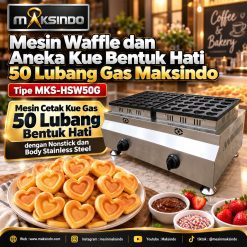 Mesin Gas Waffle Bentuk Hati 50 Lubang MKS-HSW50G